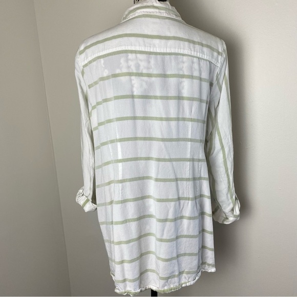 Soft Surroundings Striped Asymmetrical Button Wrap Tunic Top - Picture 13 of 13